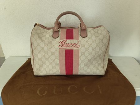 sac Gucci Boston crème et rose