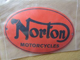Emaille - Schild Norton MOTORCYCLES 15 cm Neu