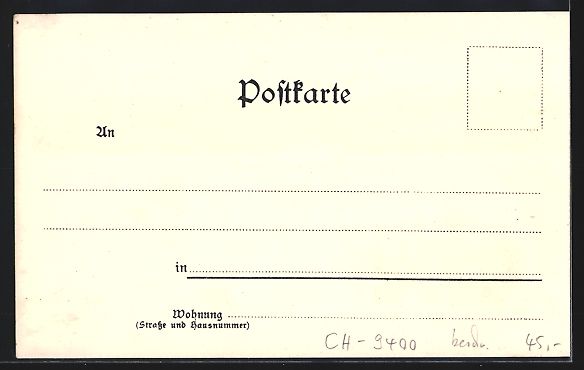 Ansichtskarten: Litho Rorschach, Uferpartie mit Dampfer  – Gebraucht aus Berlin von bartko-reher 1
