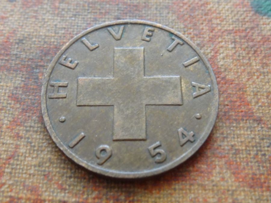 Alle Münzen: 2 Rp. 1954  (D) – Gebraucht aus Romanel-sur-Lausanne von Swift13