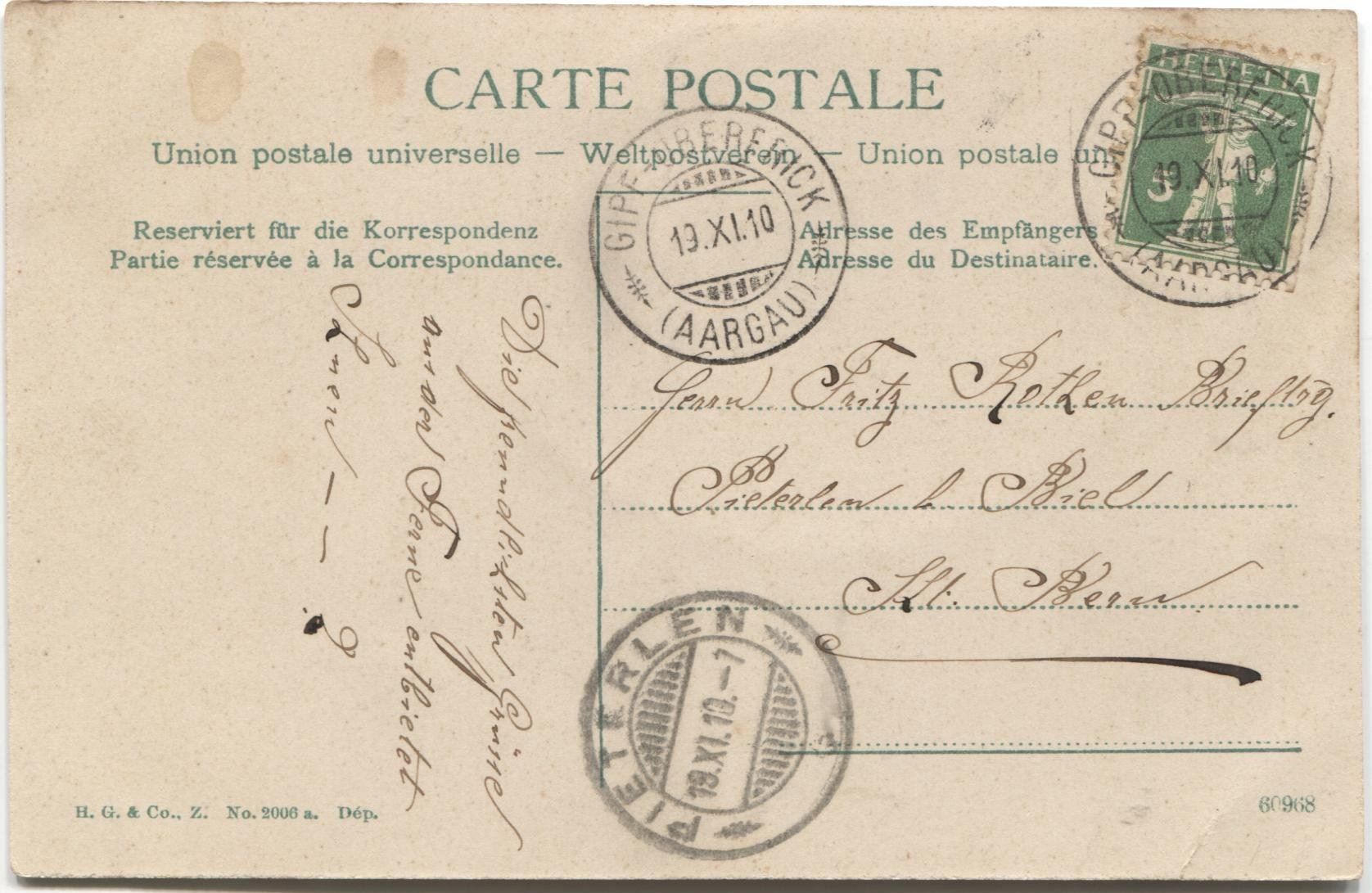 Cartes postales: FRICK AG 1910 – D'occasion à Rothrist par Clanx 1