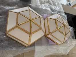 2x Deckenlampe sechseckig
