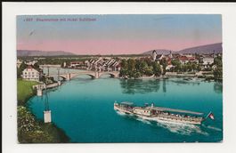 AK 1920 Rheinfelden mit Hotel Schützen und Raddampfer