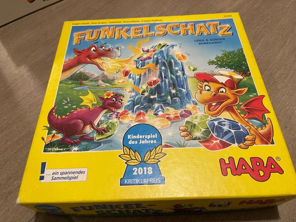 HABA Funkelschatz Mini – Juego De Mesa De Piedras Brillantes, Premiado, Para Viajes, 4 Jugadores, 5+ Años