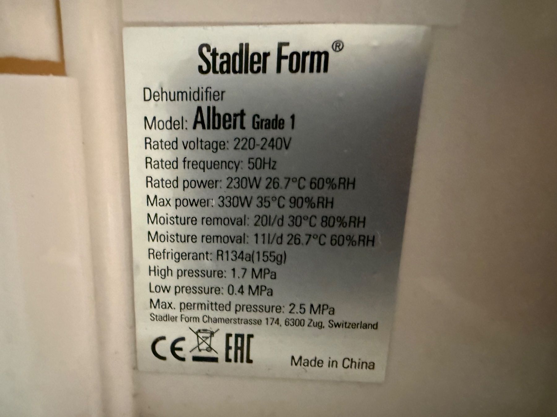 Stadler Form Deumidificatori: Luftentfeuchter /Entfeuchter Stadler Form – Usato da Egg b. Zürich venduto da pet_ct2h 2