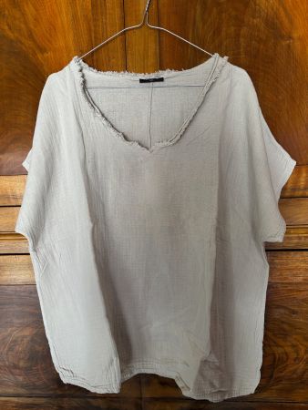 Blouse en coton beige