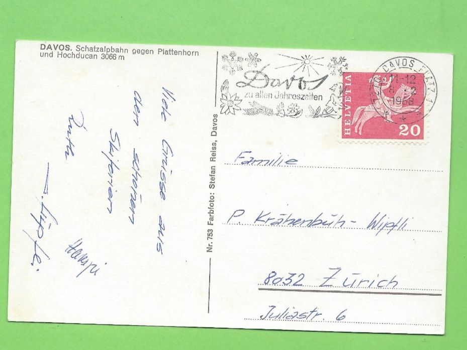 Cartoline postali: Davos Schatzalpbahn – Usato da Zürich venduto da t24_de 1