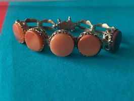 Armband lachfarbig/silber „queen“