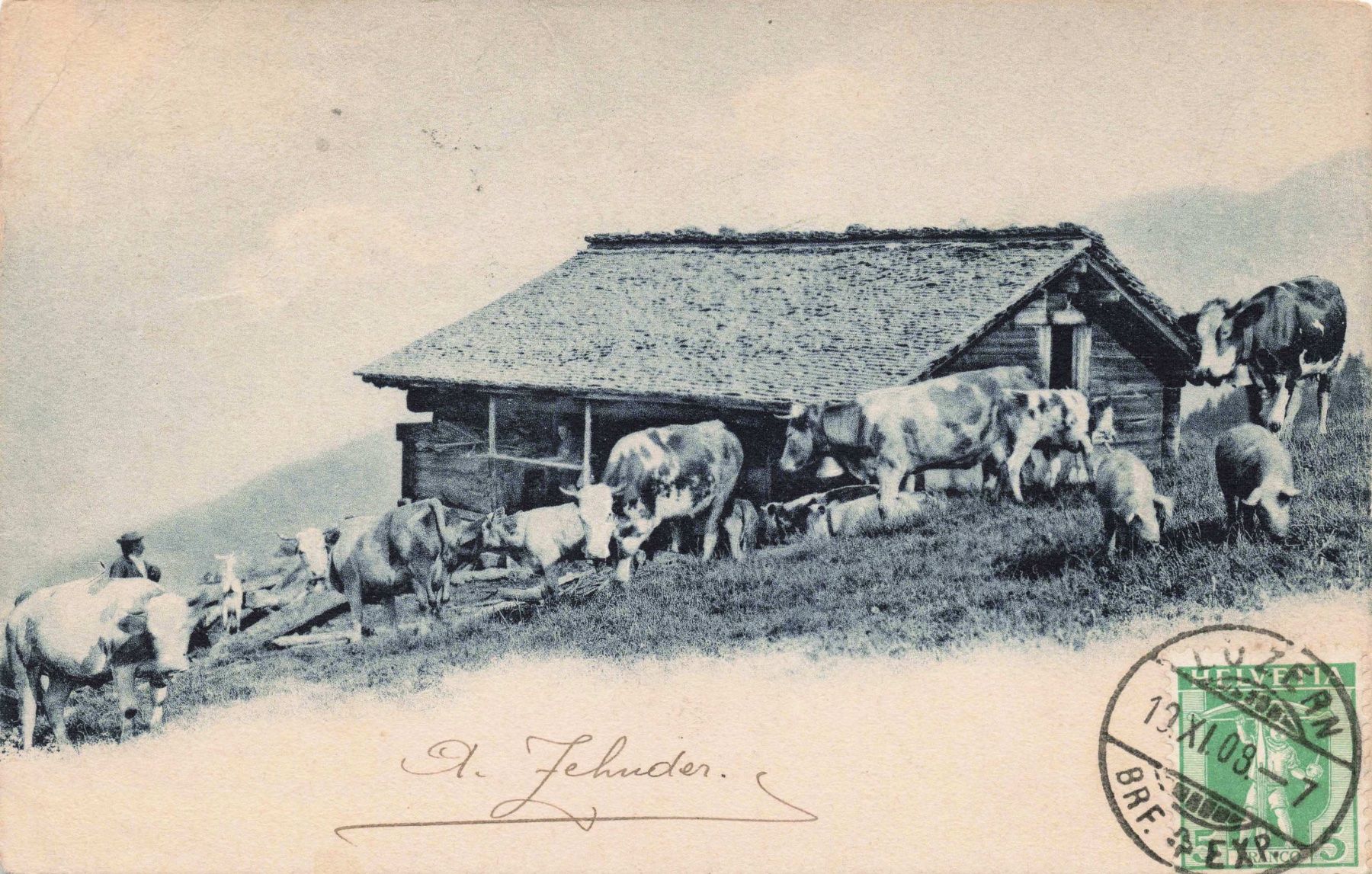 Cartoline postali: Alpe timbro Lucerna – Usato da Biasca venduto da Blenio71