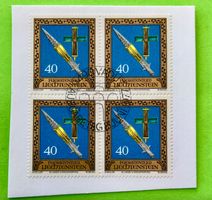 Briefmarken aus Liechtenstein 4 er Block mit Papier 