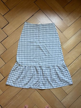 FASHION UNION - Rock hellblau-weiss kariert 36 (NEU)