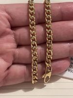 Joli bracelet plaqué or jaune unisexe 19 cm solide neuf