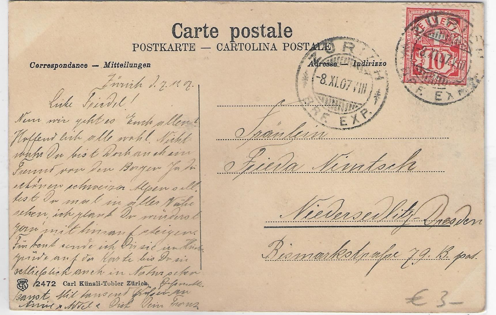 Cartes postales: Zürich - Vogelschau 1907 – D'occasion à Ettingen par Kartenplanet 1