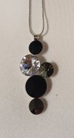 Pendentif Élégant avec Cristal de Swarovski noir-blanc