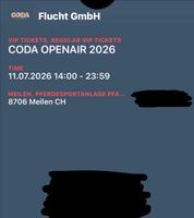 1X VIP TICKET CODA OPENAIR 2026,  11.07.2026 14:00 - 23:59