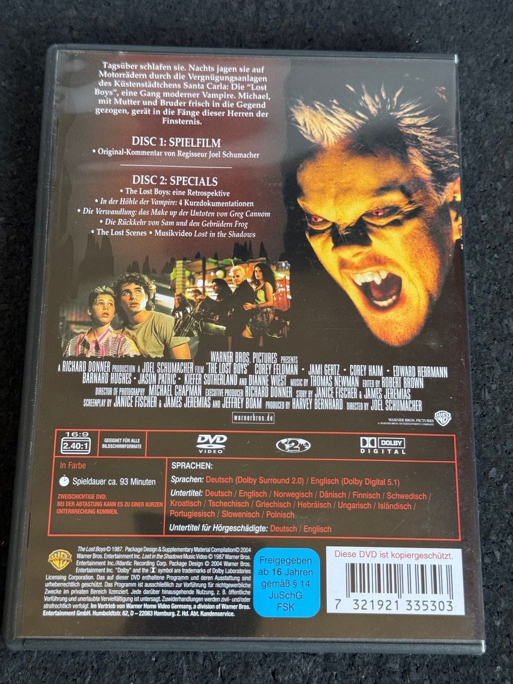 Tutti i DVDs: The Lost Boys Special Edition 2 Disc Set DVD EN/DE – Usato da Fribourg venduto da tschjoly 1