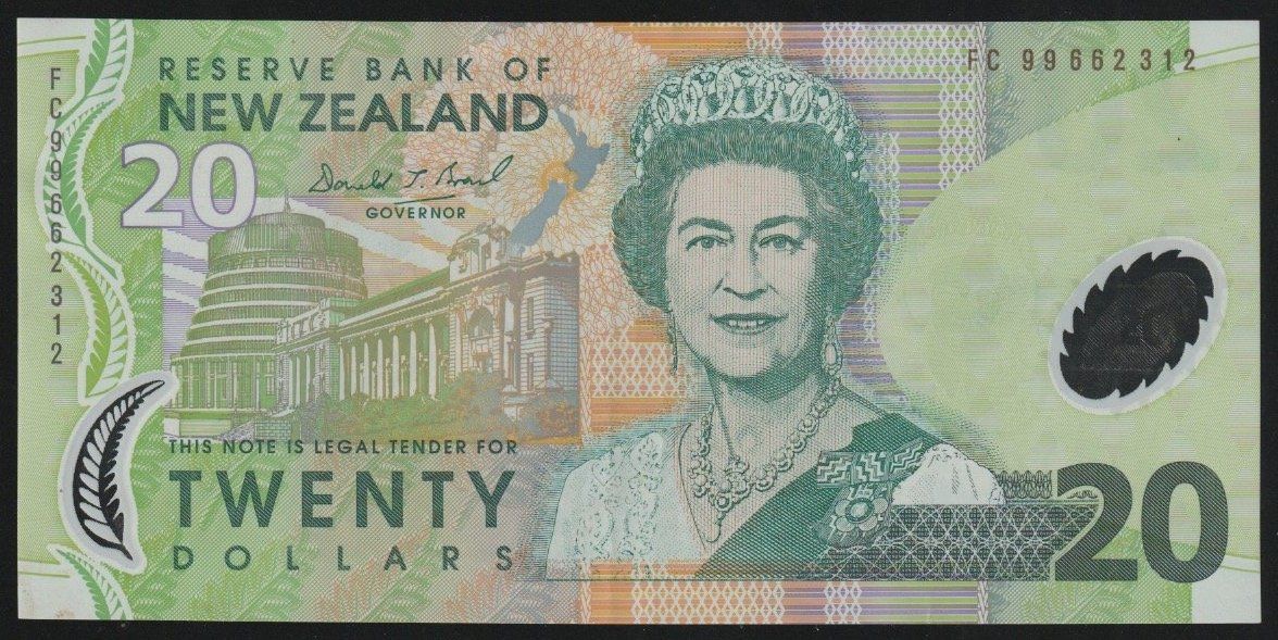 Banconote: Neuseeland 20 Dollars 1999 – Usato da Brugg AG venduto da banknoten_muesli
