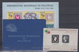 Italien 1985: 2 Blocks Ausstellung**