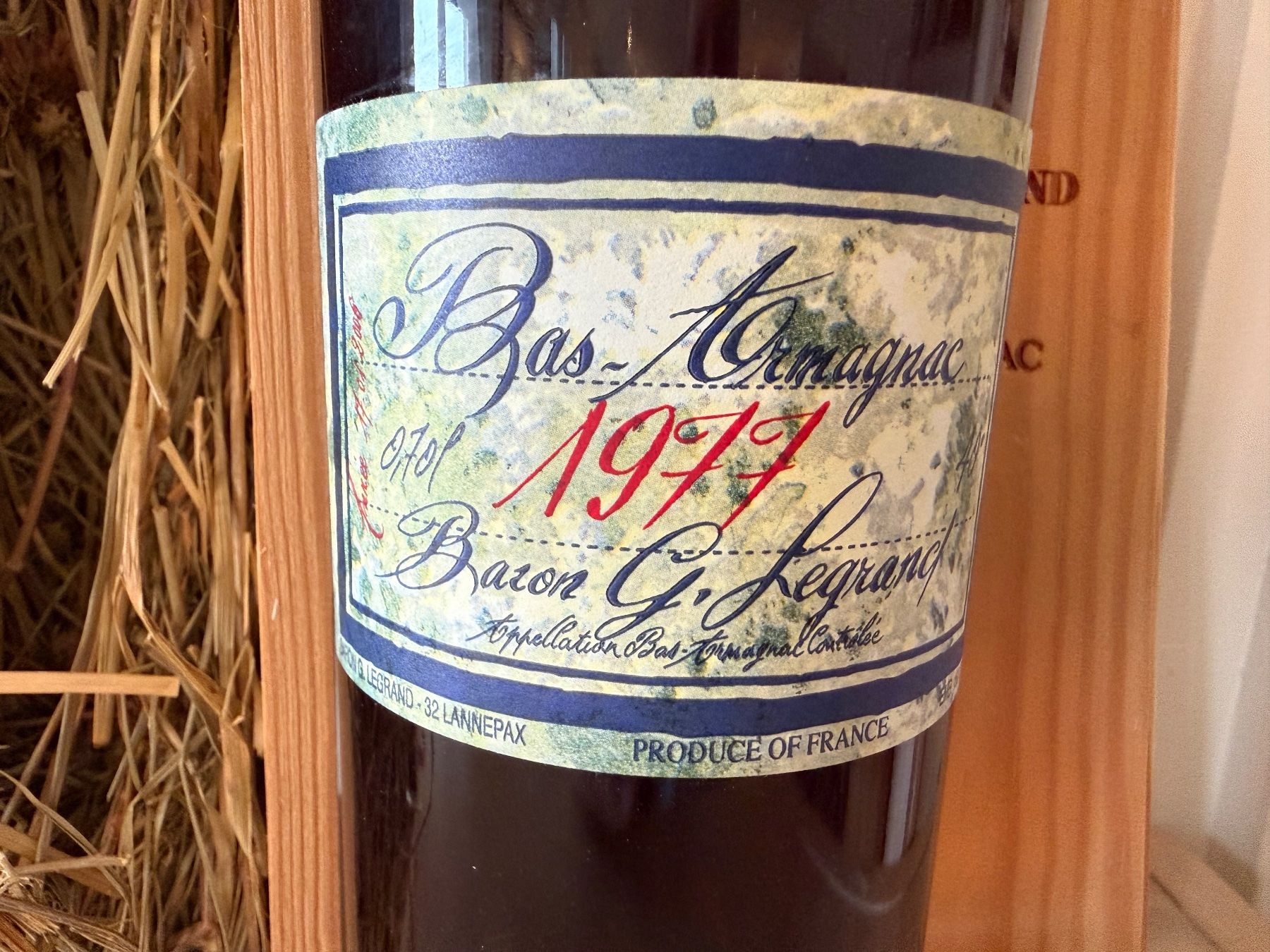 Bevande alcoliche: Bas Armagnac Baron G. Legrand 40% 1977 – Nuovo e nell'imballaggio originale da Wöschnau venduto da Vinsale 1