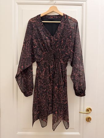 ALLSAINTS dress black floral print size L used