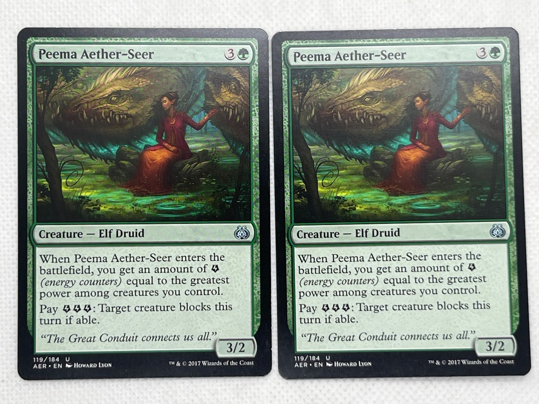 Magic The Gathering Cartes à collectionner: MTG Peema Aether-Seer AER 119 Englisch Uncommon 2x – D'occasion à Hinterkappelen par Kim1992