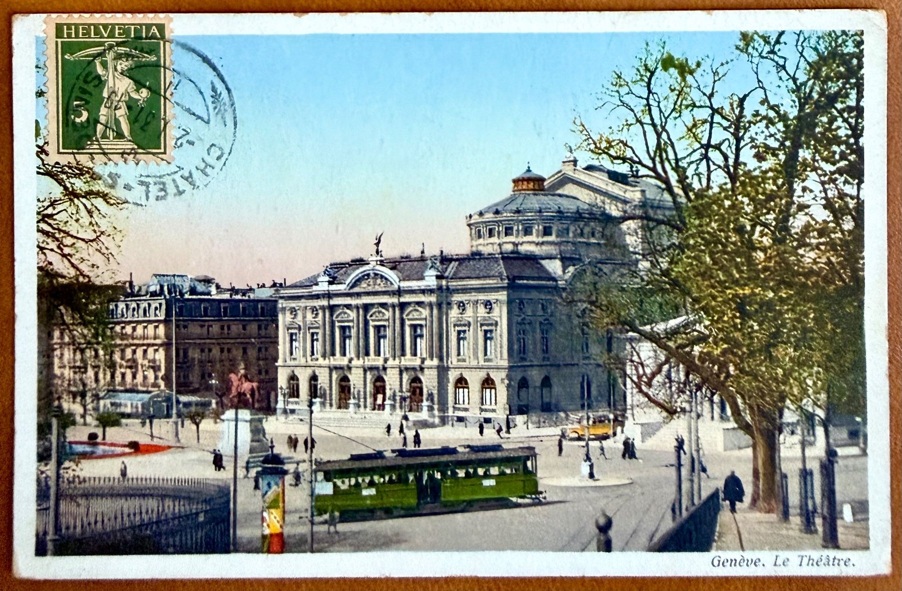Cartoline postali: Genève - Tram devant le Théâtre  1931 – Usato da Lutry venduto da Ediego