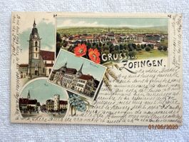 AK, Litho, Gruss aus Zofingen, Passepartou mit 4 Bilder