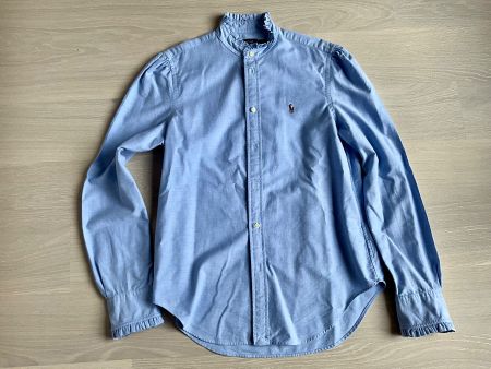 Chemise Ralph Lauren bleu col volante taille S