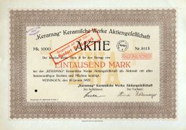 "Keramag" Keramische Werke AG, Meiningen - 1922