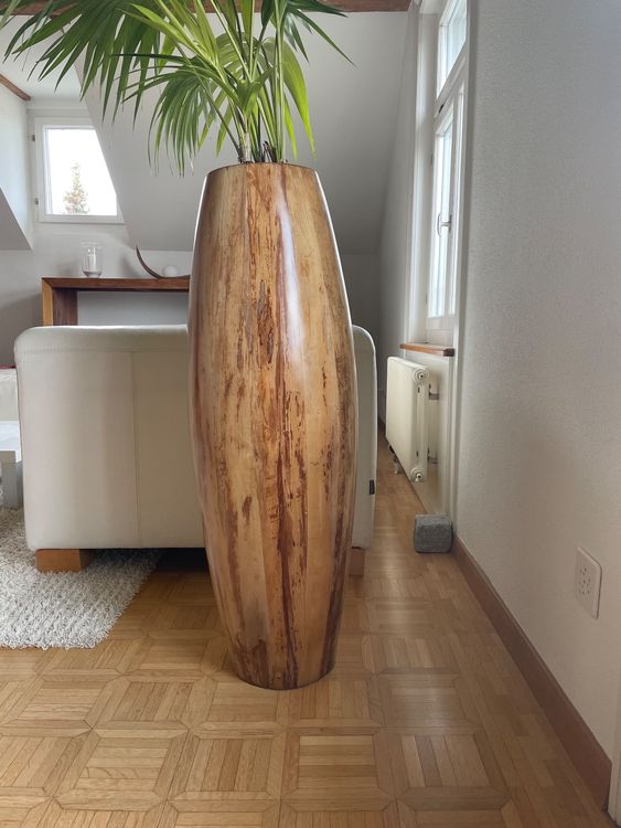 Ästhetisches HolzGefäss für Pflanzen/Objekte 100 x 30/35 cm Kaufen