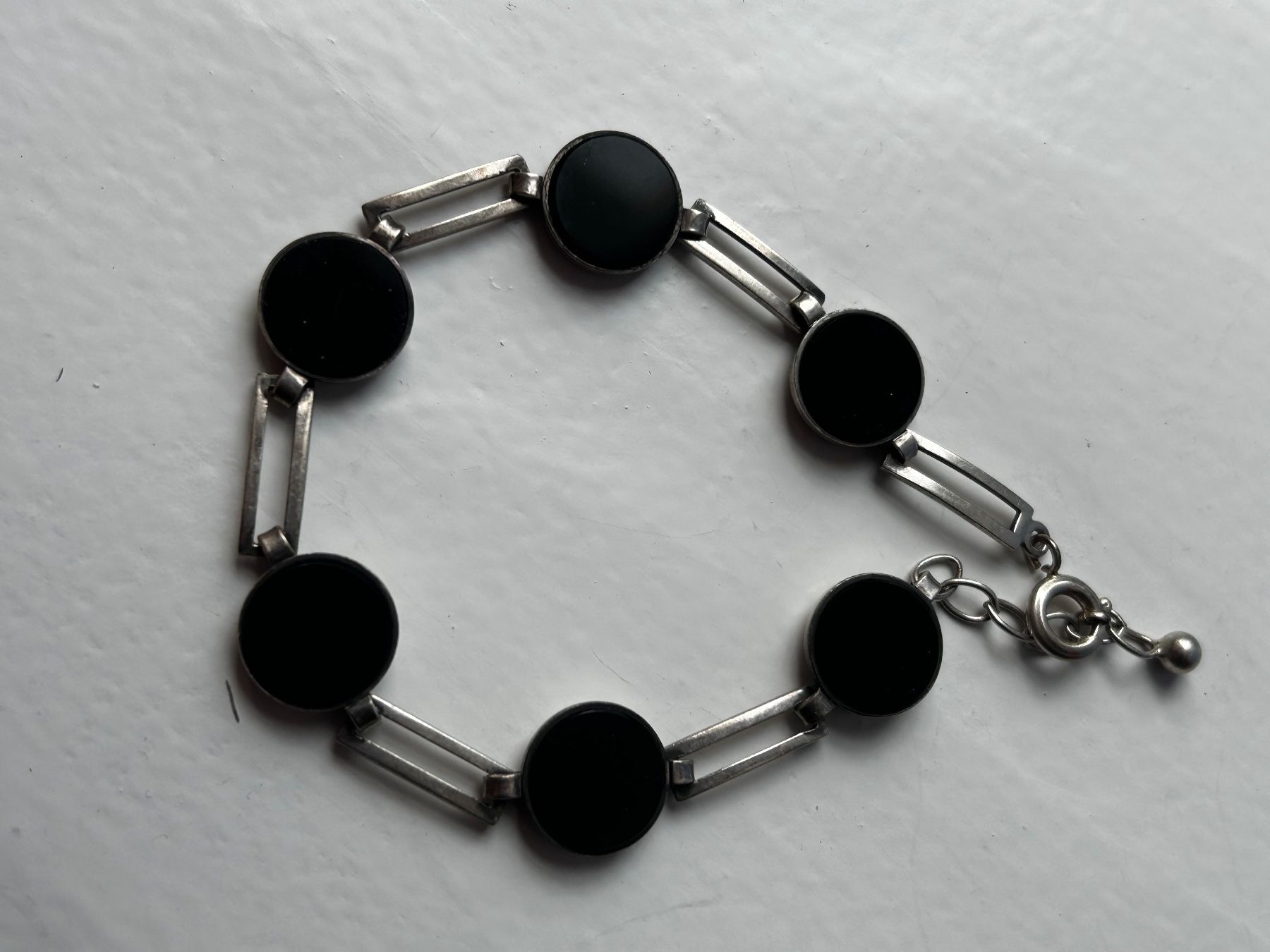 Bracciali & Braccialetti: Silber Armband Onyx Cabochon, Vintage – Usato da Laufen venduto da belleskulptur