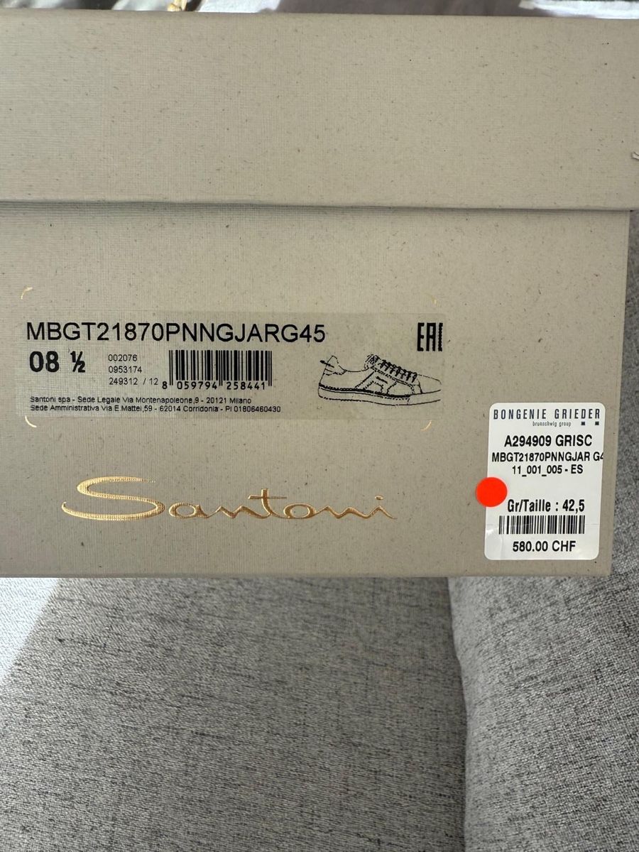Santoni Herrenschuhe: Santoni Double buckle suede grey sneaker with box and papers – Gebraucht aus Mont-sur-Lausanne von jolieresale 8