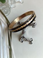Armreif Schwarz-Gold Damaszener-Stil (Toledo-Optik) mit Scha