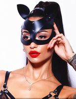 Elegante Damen Cat-Eye Maske in Schwarz