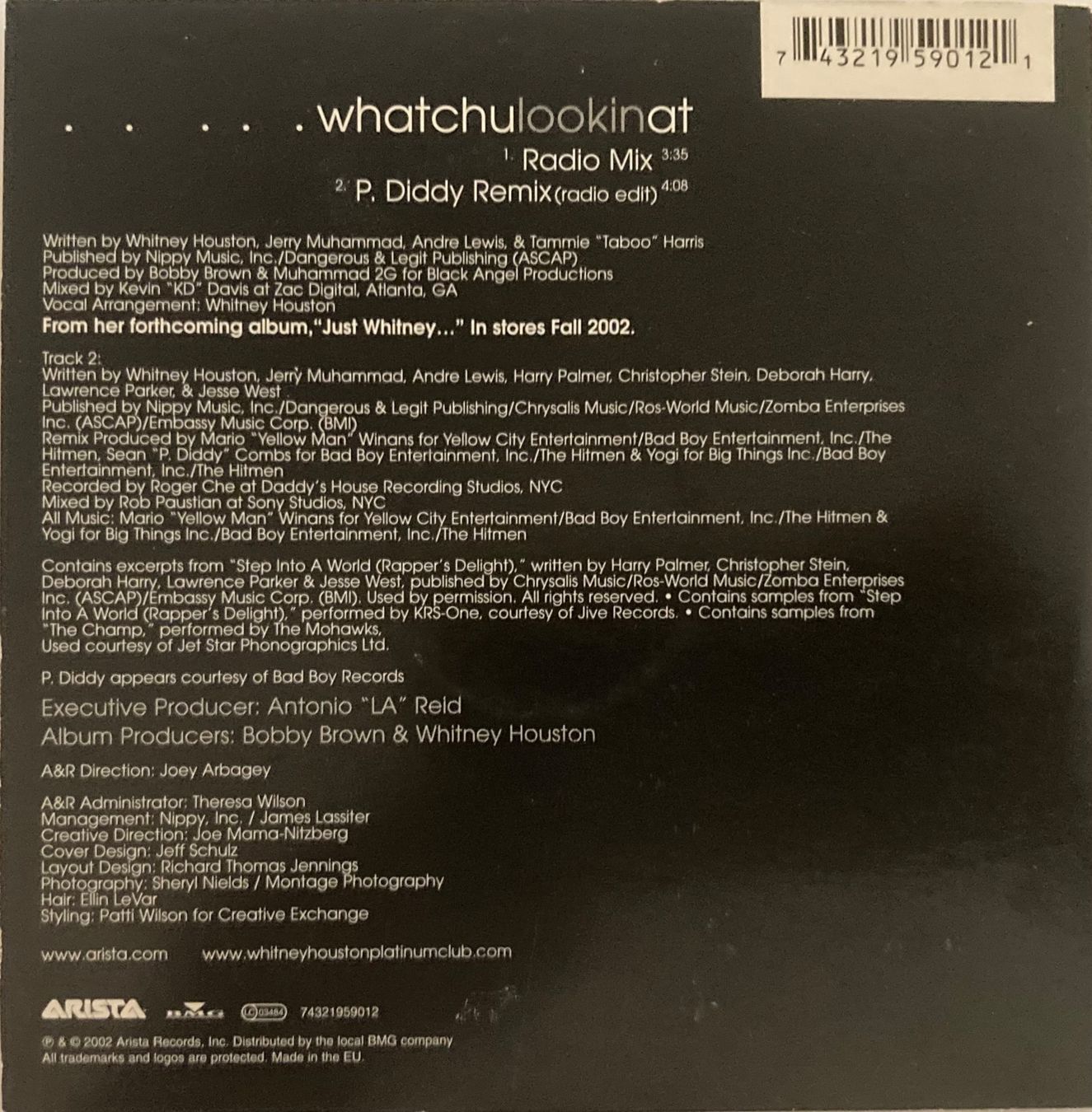 CD: WHITNEY HOUSTON - WHATCHULOOKINAT – Usato da Poliez-Pittet venduto da Newtown-Records 1