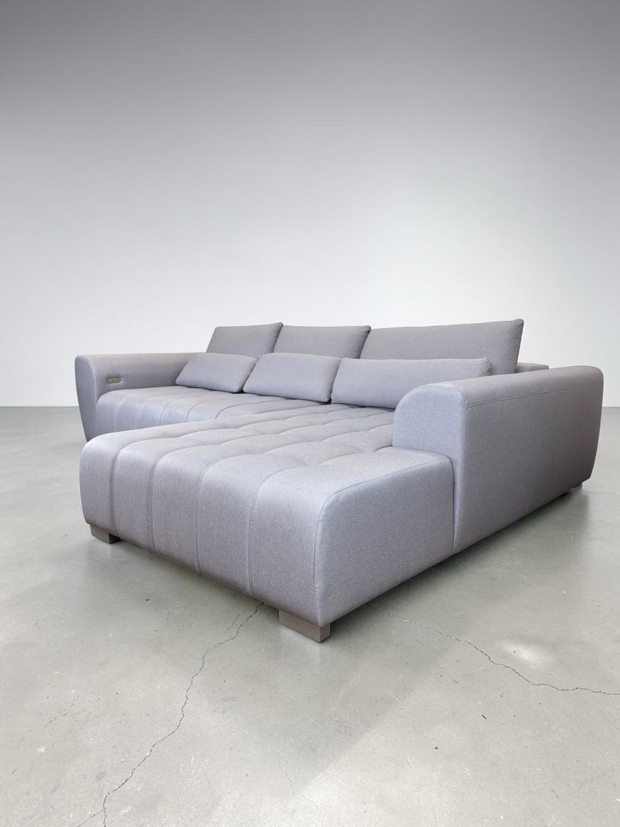 Sofas: CARRY HOME Ecksofa Hellgrau mit elektrischer Bettfunktion – D'occasion à Fehraltorf par Sofalab.swiss 4