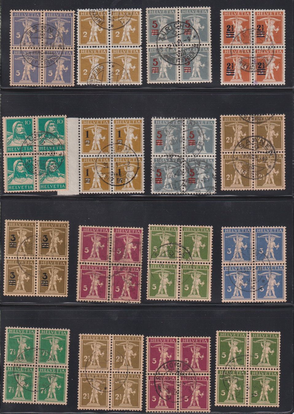 Alle Briefmarken: Schweiz: Vielblöcke Tellknabe oder Tell / gestempelt – Gebraucht aus Dällikon von Minita 1