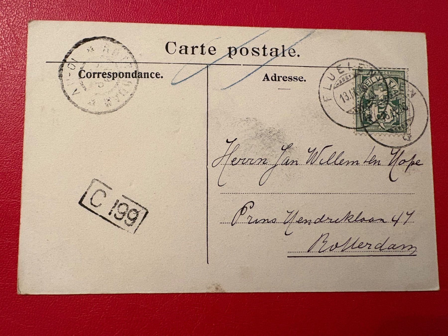 Cartoline postali: 1906 // Flüelen / Versand nach Rotterdam – Usato da St-Légier-Chiésaz venduto da Theo006 1