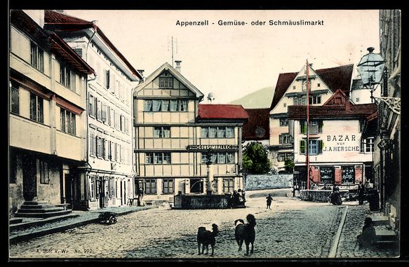 Cartes postales: AK Appenzell, Gemüse- oder Schmäuslimarkt – D'occasion à Berlin par bartko-reher