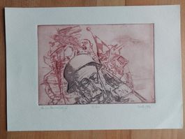 Exlibris Narrenschiff - Original Radierung signiert