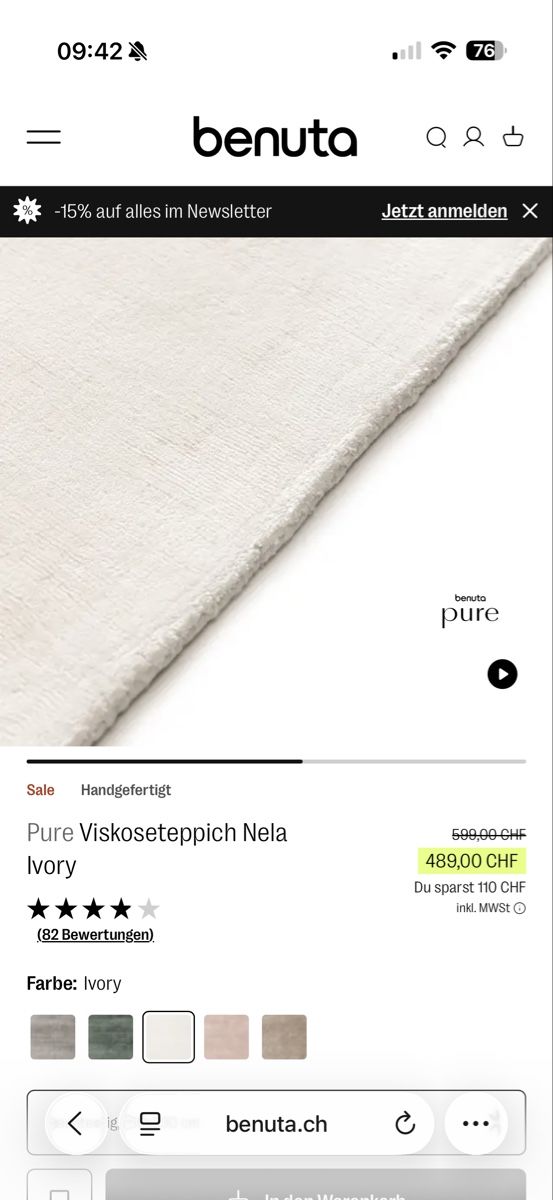 Tappeti: Viskose Teppich nela ivory neu – Nuovo (secondo la descrizione) da Dietikon venduto da lat_8mf6 1
