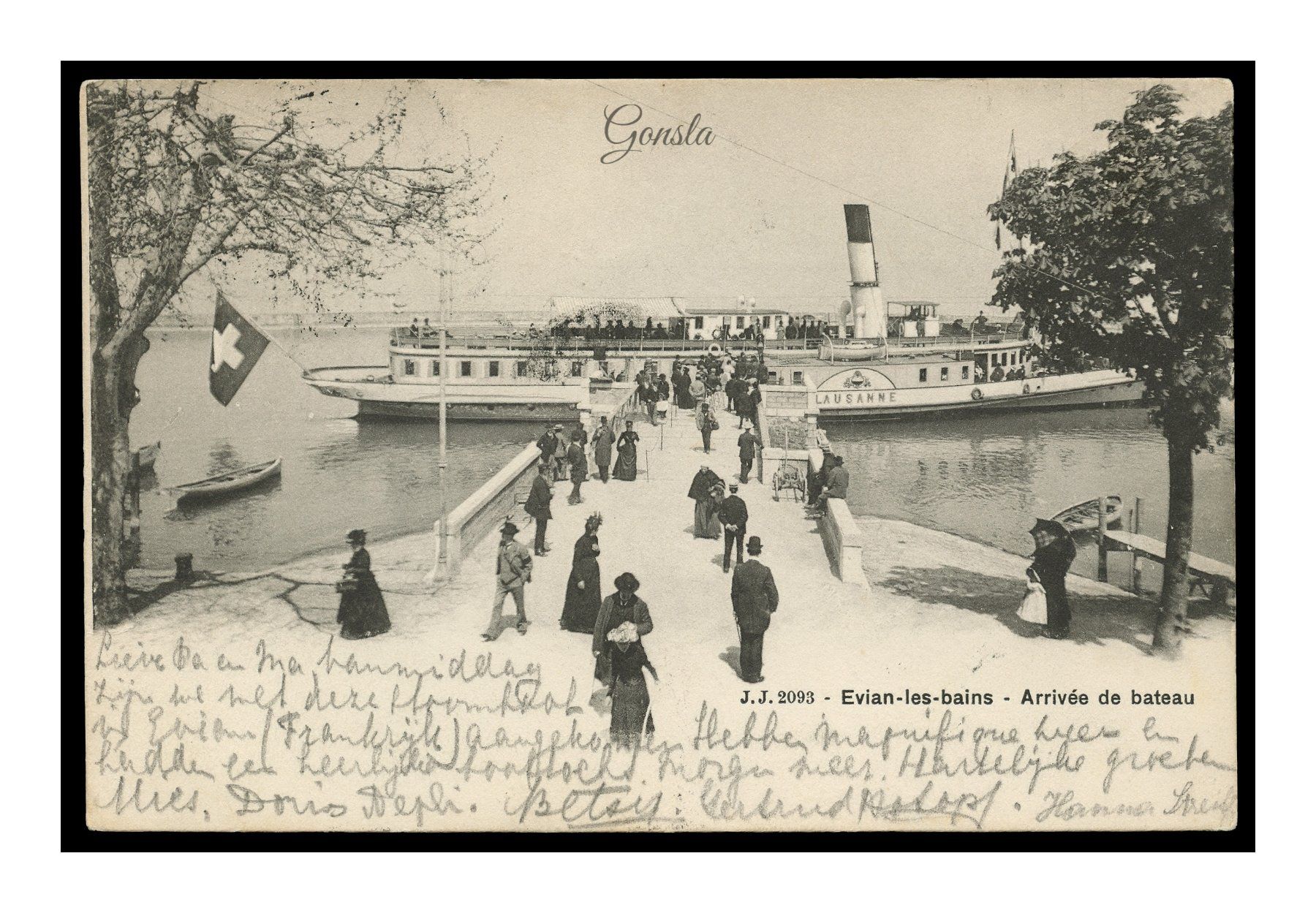 Cartoline postali: BATEAU DU LÉMAN - 1904 "Le Lausanne" – Usato da Onex venduto da gonsla01