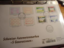 R-Grossbrief 1996, 5 Generationen Automatenmarken