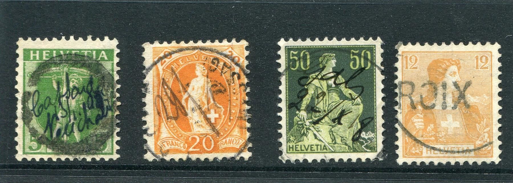 Tutti i francobolli: 4 Marken mit spezieller Entwertung – Usato da Winterthur venduto da Kyoung 1