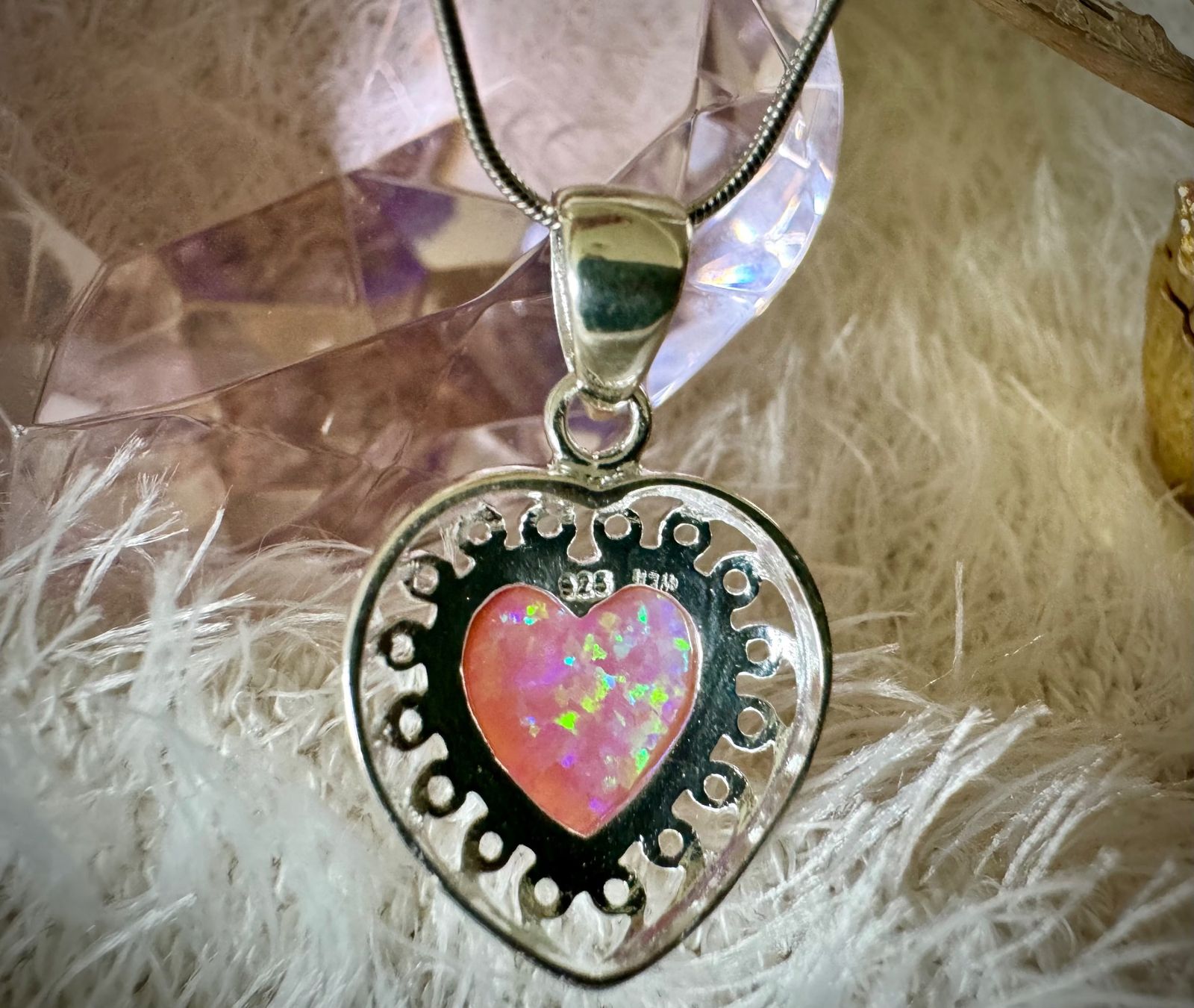Anhänger: Herz  Anhänger Silber 925synthetischer Edel Opal – Neu (gemäss Beschreibung) aus Zürich von LIBELLA13 6