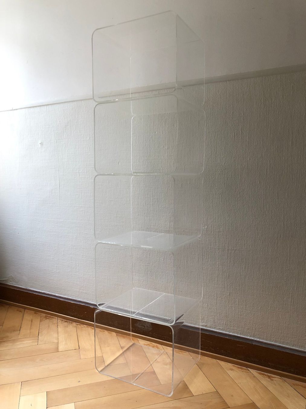 Scaffali: Modulares Regal Plexiglas transparent, 5 Elemente, Vintage – Usato da Basel venduto da Krenit 3