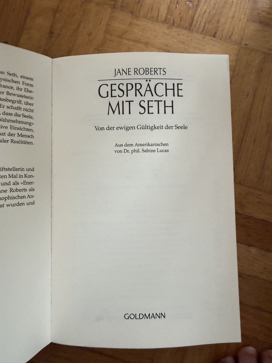 Libri: Gespräche mit Seth - Jane Roberts – Nuovo (secondo la descrizione) da Aarau venduto da Tam6 3
