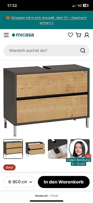 Micasa Mobili per bagno: Micasa Sierra Badzimmer Unterschrank – Usato da Rapperswil BE venduto da nad_27gd