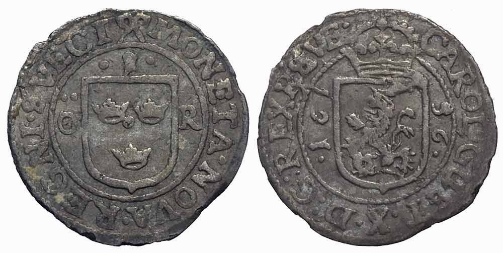 Tutti le monete: Schweden, 1 Ore 1656 – Usato da Chiasso venduto da Novamarketing