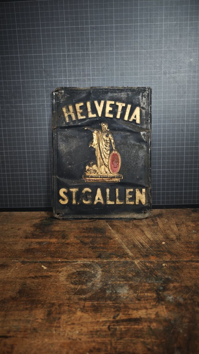 Insegne: Wunderschönes altes Helvetia Schild – Usato da Gelterkinden venduto da MYSTOREFORYOU4460 6